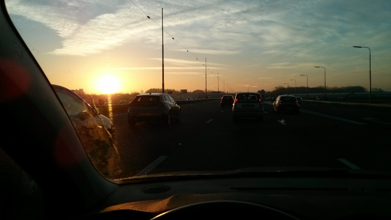 Illustration for article titled Twice a year the eastbound morning commute turns nasty...